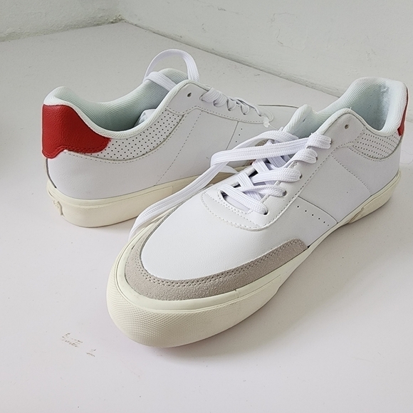 NEW LEVI'S Shoes Munro NewAmericana Sneakers White Red Gray Size 10 - Picture 9 of 10
